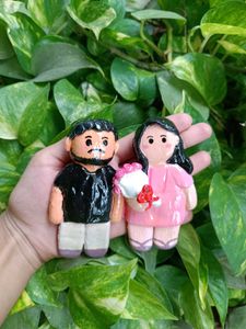 Cute Couple Clay Figurine