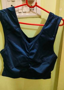Navy Blue Crop Top and Skirt Set