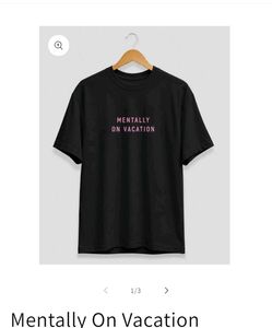 Mentally On Vacation Black T-Shirt