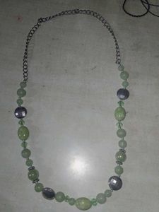 Green Beaded Chain Necklace