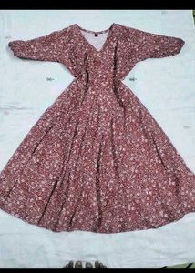 Floral Print V-Neck Midi Dress