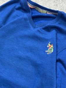 Men's Blue V-Neck Sweatshirt