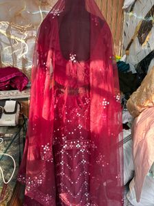 Maroon Sequin Lehenga Choli