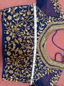 1-TimeUsed OrangeLehengaWithNavyBlueBlouse&amp;Dupat