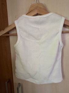 White Ribbed Tank Top