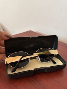 Vintage Oval Sunglasses with Case