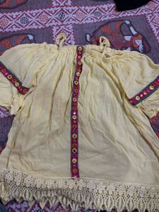 Yellow Embroidered Top