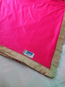 Elegant Pink Saree with Golden Border