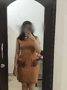 Stylish Brown Fringe Dress