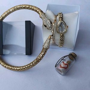 Snake Design Bracelet & Watch Set