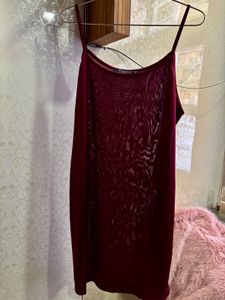 Burgundy Velvet Dress