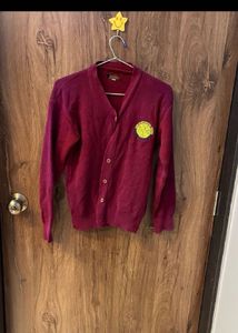Maroon Cardigan with Logo