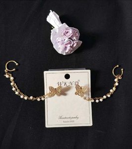 Sparkling Butterfly Chain Earrings