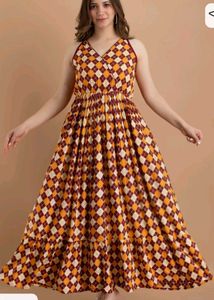 Boho Maxi Dress with Geometric Print size XXL 44