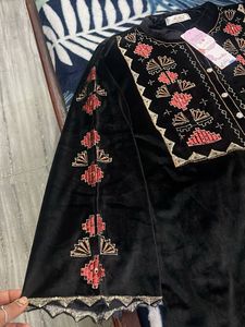 Black Velvet embroidery co ord set