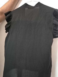 Chic Black Tie-Neck Top