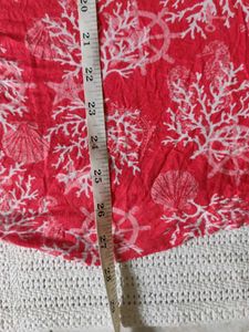 Coral Print Off-Shoulder Mini Dress