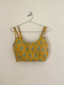 Yellow Printed Bralette Top