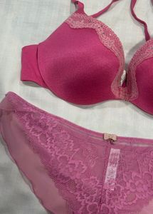 Pink Lace Bra &amp; Panty Set