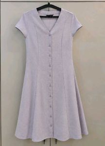 Light Purple Button-Up Midi Dress