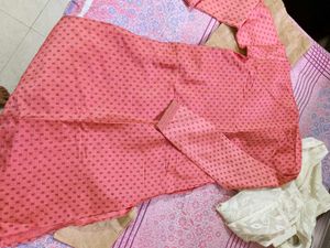 Men's Pink Jacquard Kurta