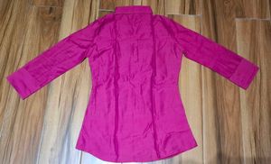 Chic Magenta Button-Up Top Shirt women