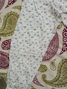 White Floral Print Button-Up Top