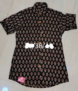 New Kalamkari Black Cotton shirt for woman