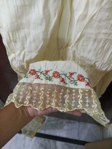 Cream Embroidered Kurta Set