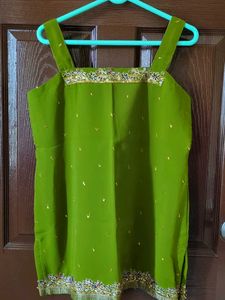 Green Embroidered kurti