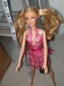 Vintage Barbie Doll in Pink Floral Dress