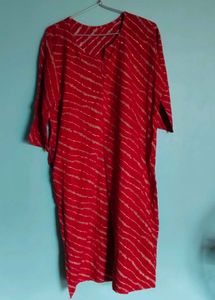 Red Ethnic Kurti elegant for women straight