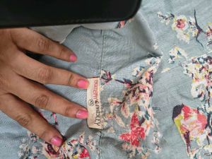 Light Blue Bird Print Maxi Dress