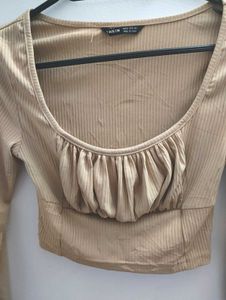 SHEIN Ribbed Ruched Crop Top