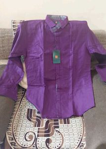 Men's Deep Purple Button-Down Shirt