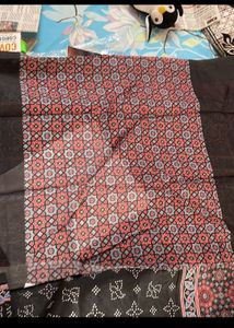 Soft Mulmul Semi Cotton Ajrakh Print Sarees 13668N Griiham