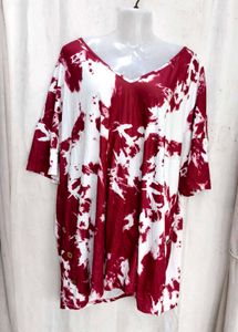 Stylish Tie-Dye V-Neck Top