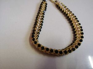 Elegant Black &amp; Gold Handcrafted Necklace