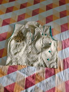 Embellished Silk Brocade Sleeveless Blouse