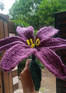 Handmade Crochet Purple Lily Flower