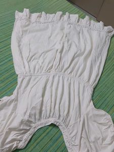 Cream Lace Puff Sleeve Dress