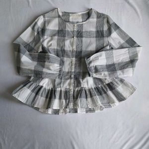 Cute Zara Gingham Ruffle Top🎀✨️