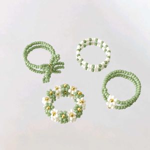 Set of 4 Beaded Rings