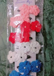 Handmade Crochet Flower Hair Clips