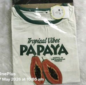 Papaya Graphic Crop Tee