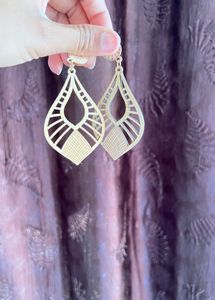 Unique Teardrop Wood Earrings