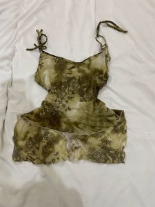 Unique Green Tie-Dye y2k top