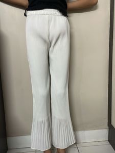 Elegant Pleated White Trousers