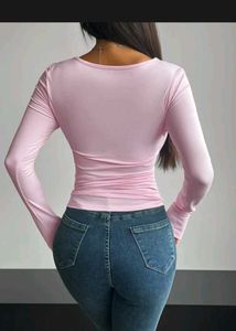 Newme Stylish Pink Long Sleeve Top