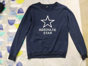 Navy Blue Star Print Sweatshirt